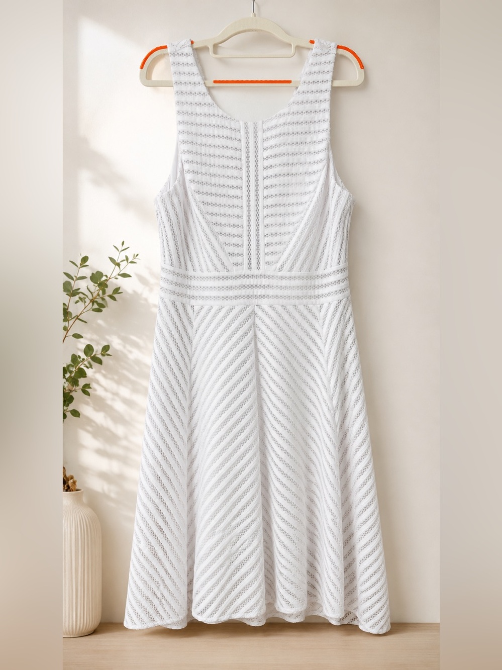 Lilly Pulitzer White Textured Eyelet Midi Dress SIZE XL